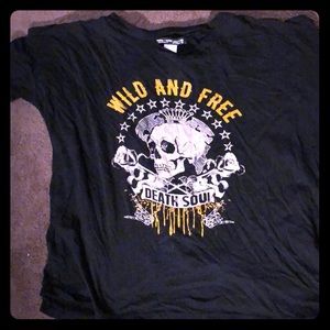 Black oversized distressed tee